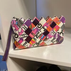 Vintage Candy Wrapper Small Purse Wallet purple white metallic fun